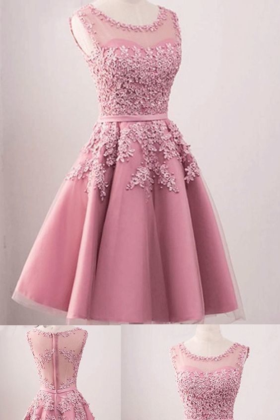 Elegant Pink Tulle Short Homecoming Dress, | fancygirldress in .