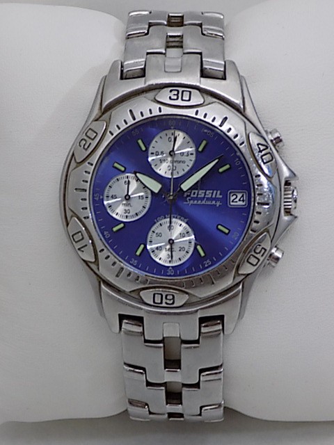 Men's Fossil Blue Speedway Chronograph Watch - shopgoodwill.c
