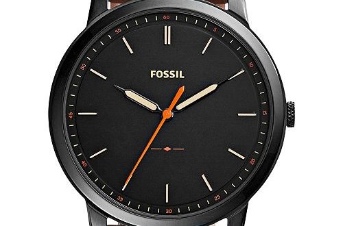 Fossil Men's The Minimalist Brown Leather Strap Watch 44mm FS5305 .