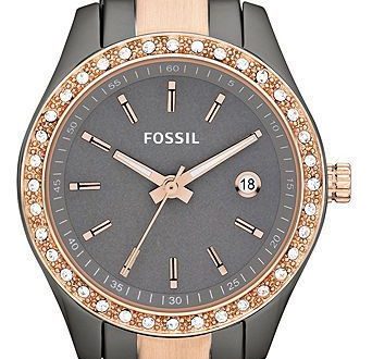 $90 Fossil Watches - Rose Gold and Smoke Ion Ladies Watch .
