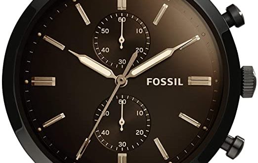 Amazon.com: Townsman 44mm Chronograph Brown Leather Watch: Fossil .