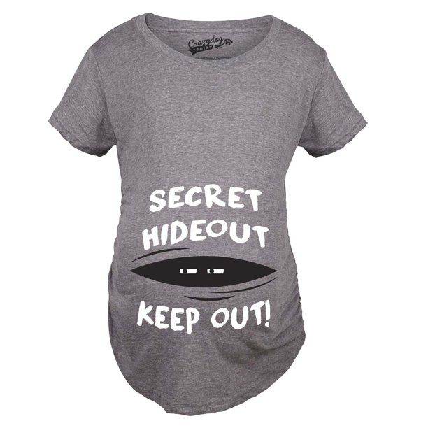 Crazy Dog T-Shirts - Maternity Secret Hideout Baby Peeking .