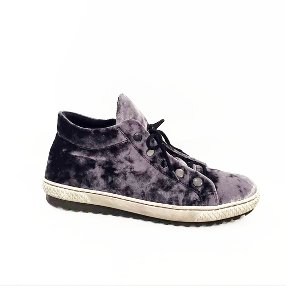 Gabor Shoes | Purple Distressed Velvet Sneakers 75 | Poshma