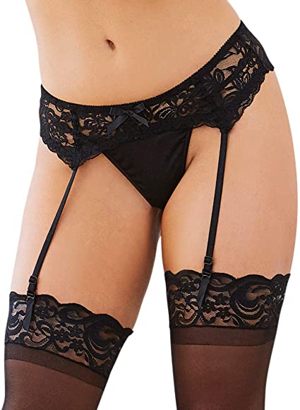 Amazon.com: Dreamgirl Women's Sultry Nights Garter Belt, Black .