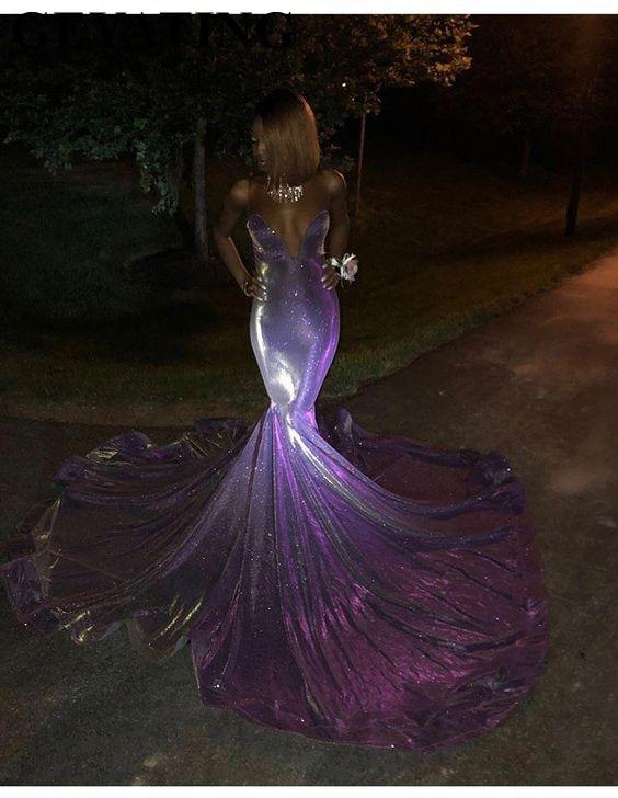 Glitter Long Mermaid Black Girl Prom Dresses 2019 Off Shoulder .