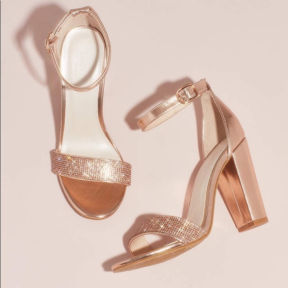 David's Bridal Shoes | Rose Gold High Heels | Poshma