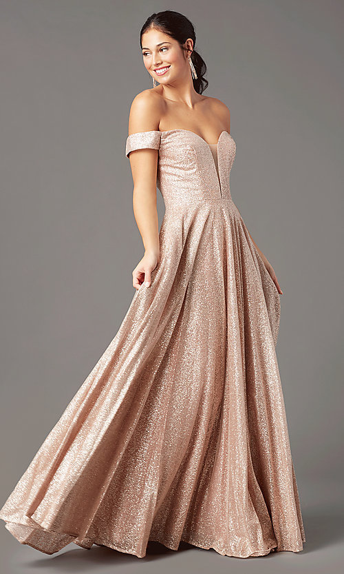 Rose Gold Long Sparkly Formal Prom Dress - PromGi