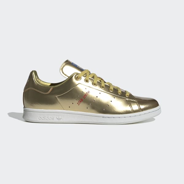 Stan Smith Gold Metallic and Crystal White Shoes | adidas