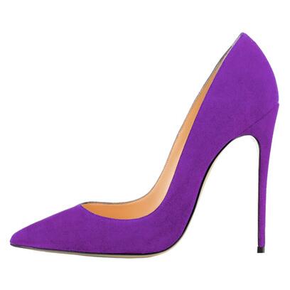 Hot Selling Purple Suede High Heel Shoes 2019 Newest Pointed Toe .