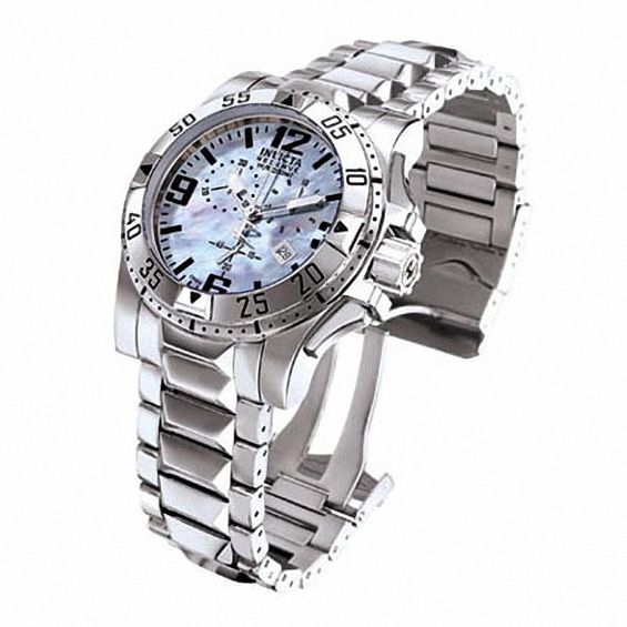 Men's Invicta Excursion Watch with Blue Mother-of-Pearl Dial .
