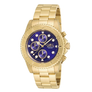 Men's Invicta Signature Pro Diver Gold-Tone Chronograph Watch with .