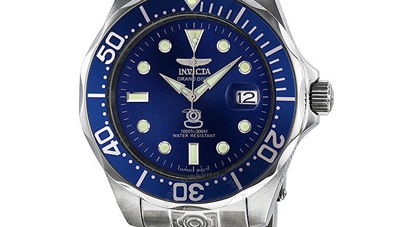Invicta Grand Diver Blue Dial Stainless Steel Men's Watch 3045 .