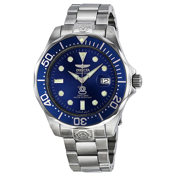 Invicta Grand Diver Blue Dial Stainless Steel Men's Watch 3045 .