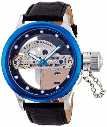 Invicta 14309 Russian Diver Ghost Blue Automatic Skeleton Watch .