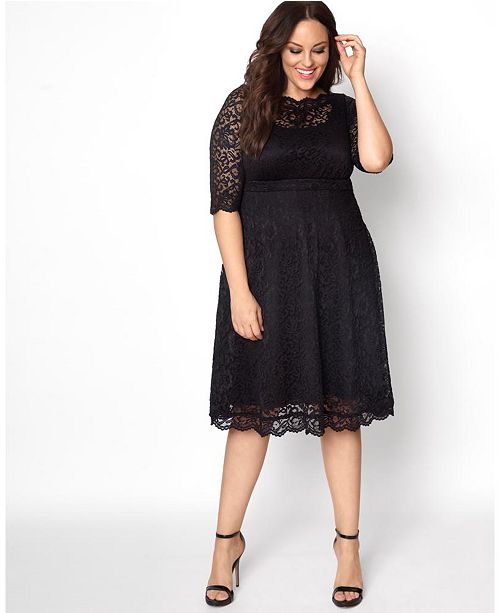 Kiyonna Women's Plus Size Lacey Cocktail Dress & Reviews .