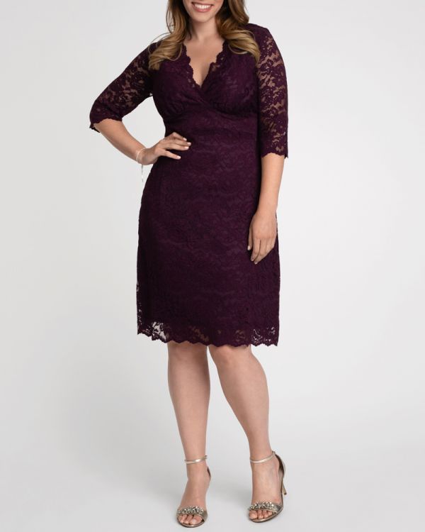 Plus Size Lace Dress | Scalloped Boudoir Lace Dress by Kiyon