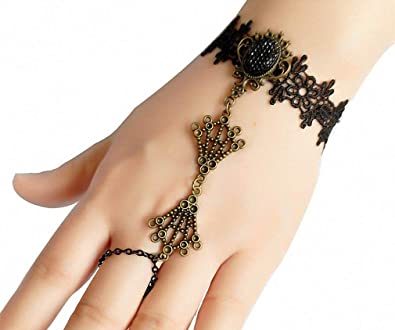 Amazon.com: Womens Lace Bracelet Gothic Black Lace Bracelets .