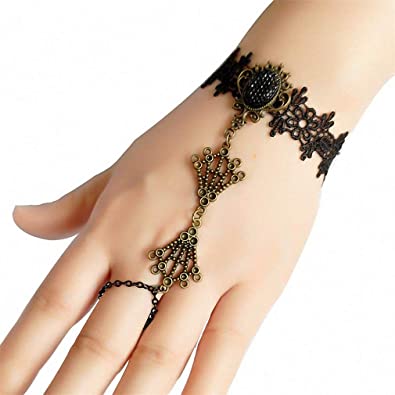 Amazon.com: Womens Lace Bracelet Gothic Black Lace Bracelets .