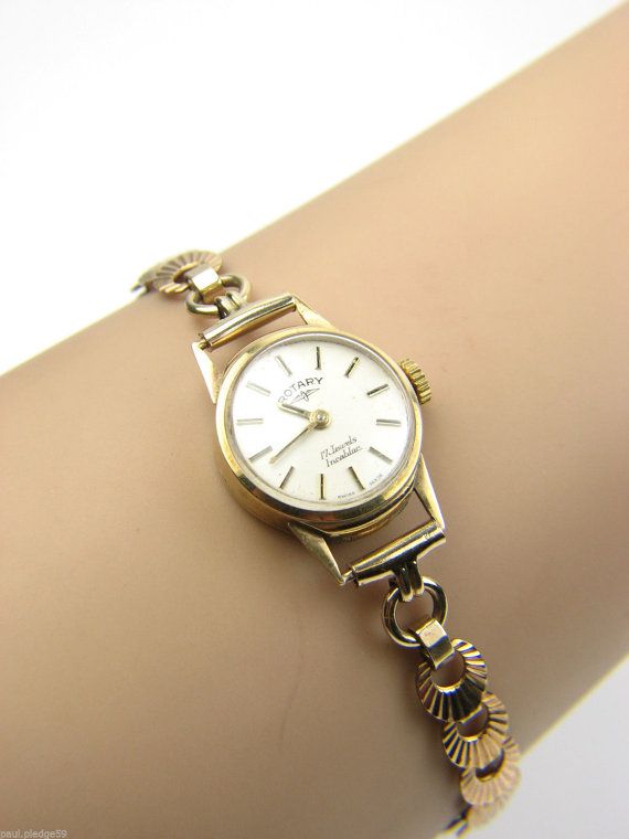 Ladies 9ct gold Rotary watch set with Rolled Gold strap. Ref .