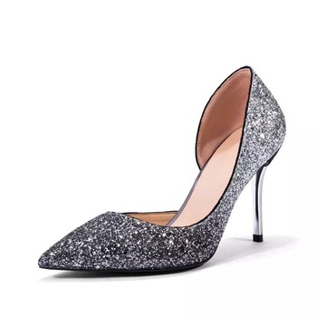 Italian Silver High Heel Ladies Shoes Men Lady Women Shoes .