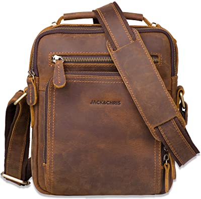 Amazon.com: Leather Messenger Bag for Men,Jack&Chris Man Purse .