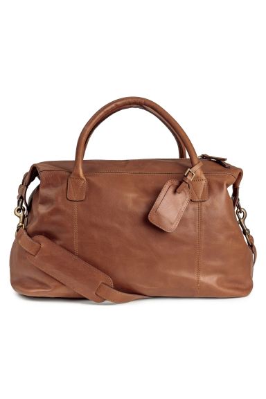Leather Weekend Bag - Brown - Men | H&M