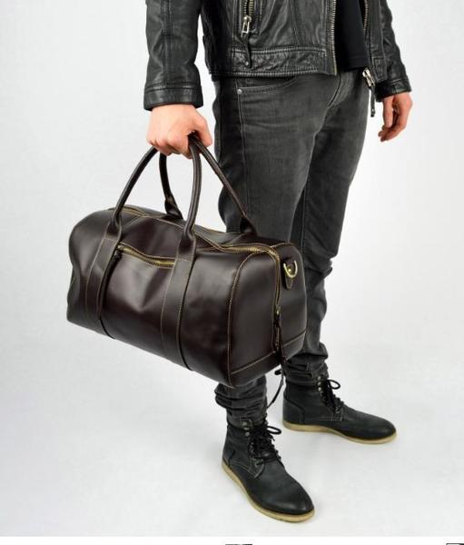 Leather Weekend Bag, Mens Travel Essential Duff