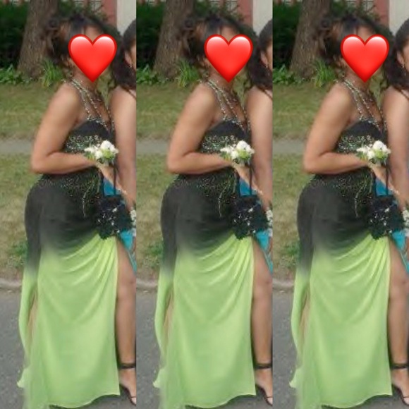 Dresses | Black Lime Green Prom Dress Fits Size 34 | Poshma