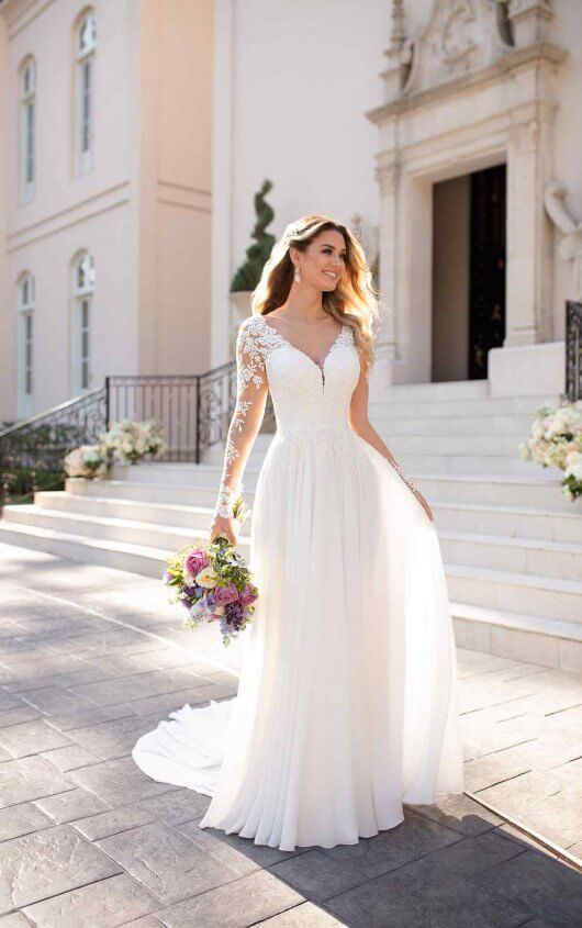 Casual Long-Sleeved Wedding Dress - Stella York Wedding Dresses .
