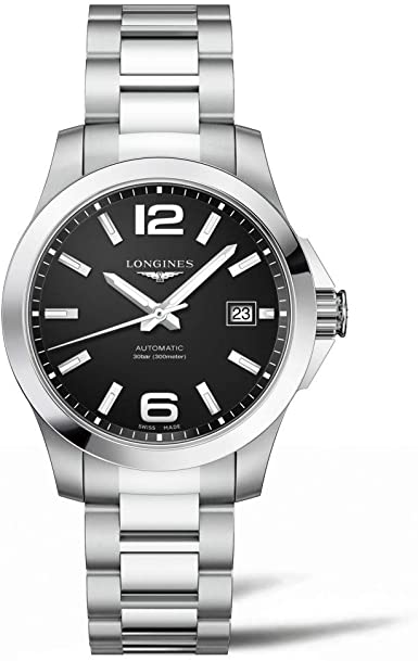 Amazon.com: Longines Conquest Black Dial Stainless Steel Automatic .
