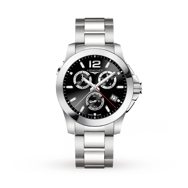 Longines Conquest Mens 41mm Quartz Chronograph Watch | Mens .