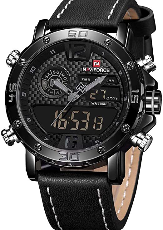 Amazon.com: NAVIFORCE Mens Waterproof Sport Watches Leather .