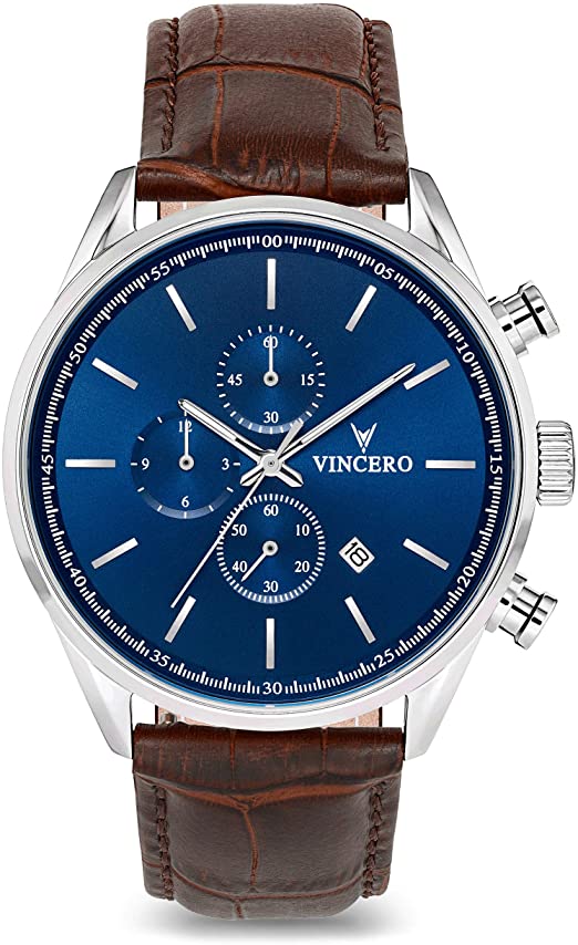 Amazon.com: Vincero Luxury Men's Chrono S Wrist Watch - Blue dial .