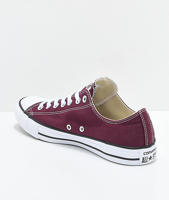 Converse Chuck Taylor All Star Ox Maroon & White Shoes | Zumi