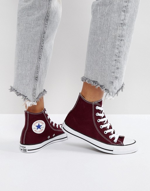 Converse Chuck Taylor All Star Hi Top Sneakers In Burgundy | AS