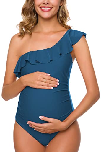 Tempotrek One Piece Maternity Swimsuits One Shoulder Bathing Suits .