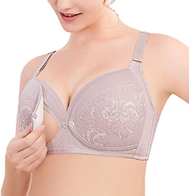 WonderMoms Wireless Lace Nursing Bra – Lightly Padded Supportive .