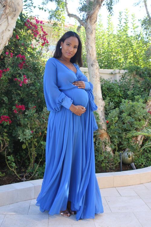 blue maternity wrap dress from chicbumpclub baby shower .