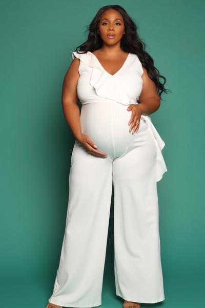 Black Maternity Plus Size Jumpsuit, Pregnant guest outfit – Chic .