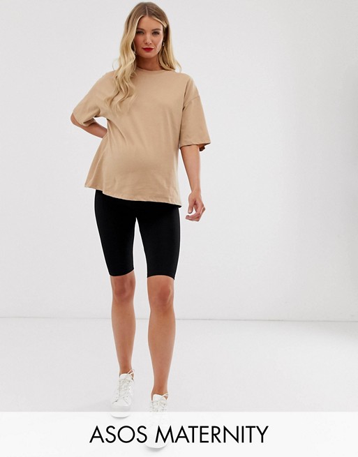 ASOS DESIGN Maternity over the bump basic legging shorts | AS