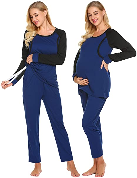 Maternity Dress Nursing Nightshirt Women's Short Maternity Pyjamas .