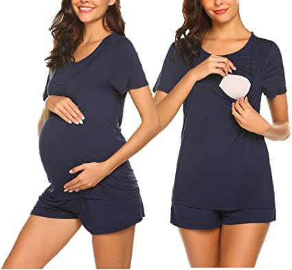 Ekouaer Labor/Delivery/Nursing Maternity Pajamas Set for Hospital .