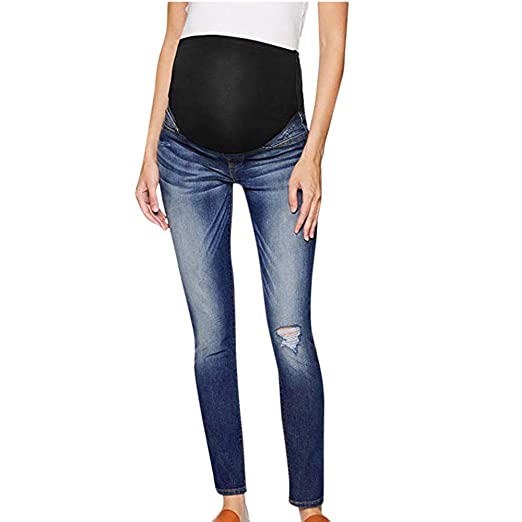 Amazon.com: Maternity Jeans Pants Denim Skinny High Waist .