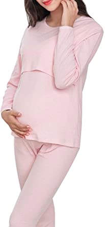 Women's Patterned Round Neck Maternity Sleepwear Set at Amazon .