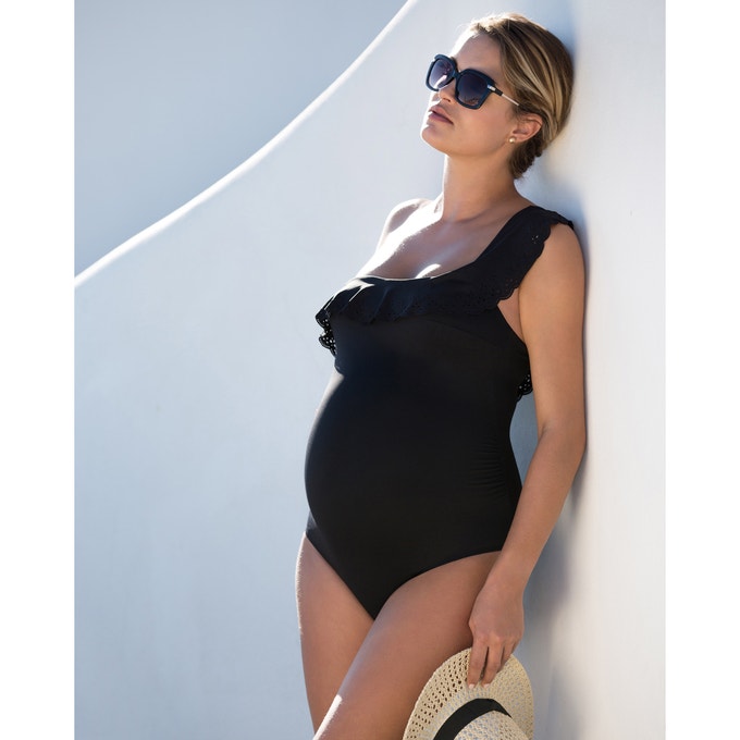 Bloom maternity swimsuit black Cache Coeur | La Redou