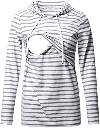 GINKANA Women's Nursing Hoodie Sweatshirt Long Sleeves .