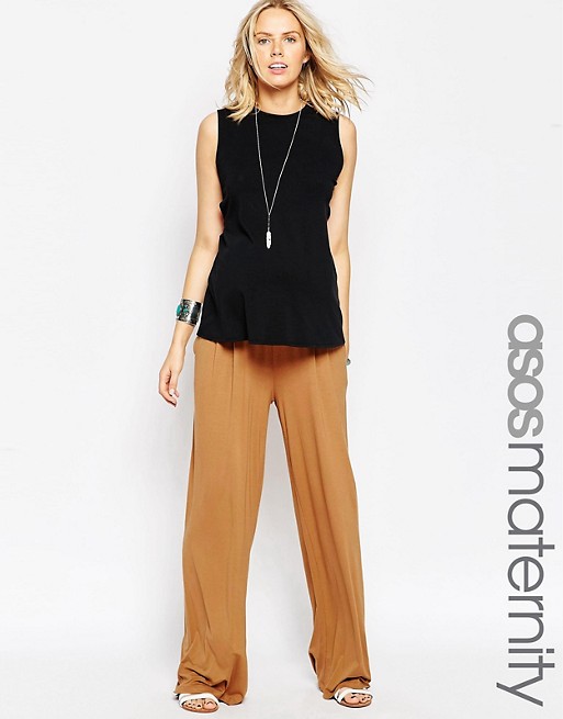 ASOS Maternity Wide Leg Trousers In Jersey | AS