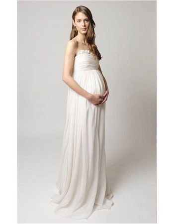 Empire Sweetheart Floor Length Chiffon Maternity Wedding Dresses .