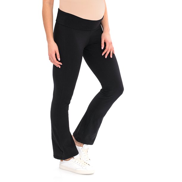 Great Expectations - Maternity Yoga Pants with Roll Down Waistband .