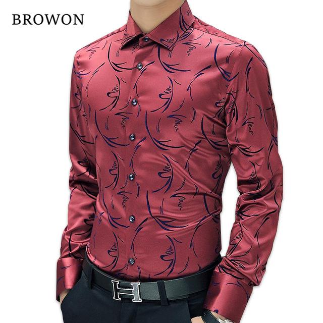 Luxury Brand Men Formal Shirts Long Sleeve Floral Shirt Tuxedo .